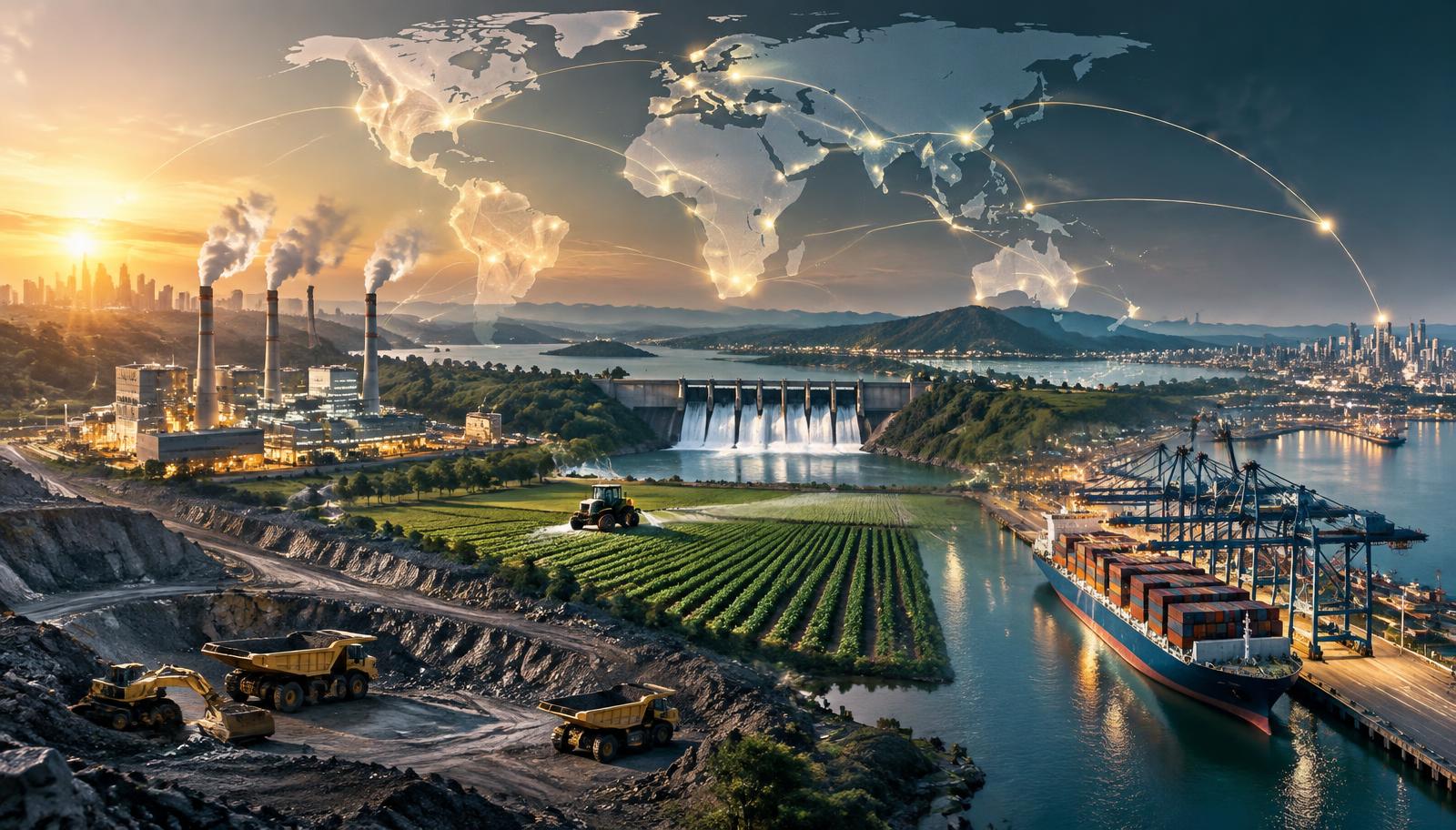 Energy, mining, agriculture, water and port infrastructure linked within a single connected economic ecosystem.
